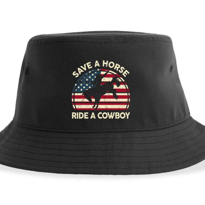 Funny Save A Horse Ride A Cowboy Horse Sustainable Bucket Hat