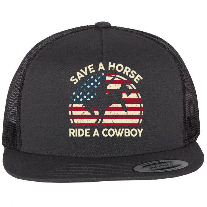 Funny Save A Horse Ride A Cowboy Horse Flat Bill Trucker Hat