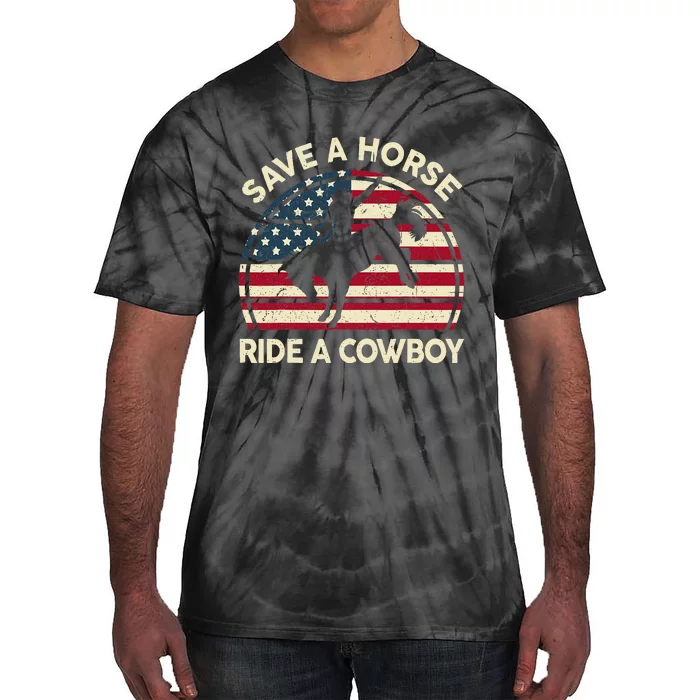 Funny Save A Horse Ride A Cowboy Horse Tie-Dye T-Shirt