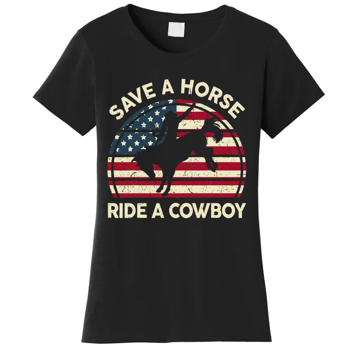 Funny Save A Horse Ride A Cowboy Horse Women's T-Shirt