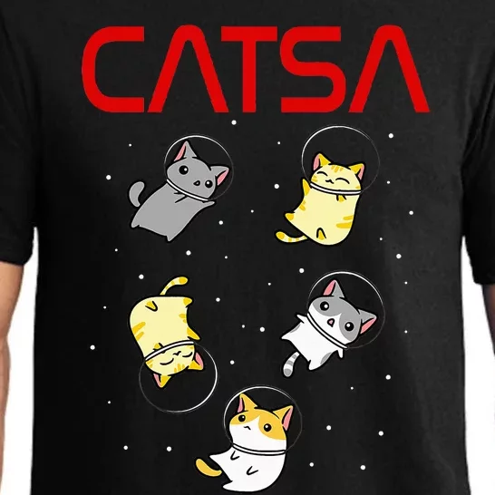 Funny Space Astronaut Cat Pajama Set