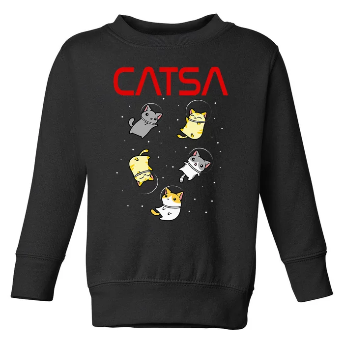 Funny Space Astronaut Cat Toddler Sweatshirt