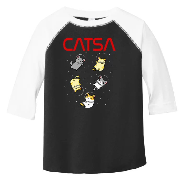 Funny Space Astronaut Cat Toddler Fine Jersey T-Shirt