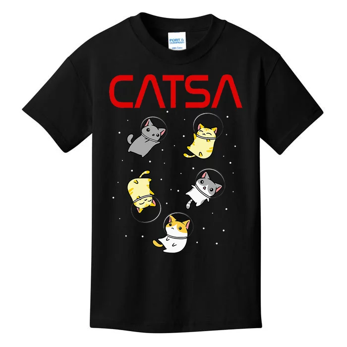 Funny Space Astronaut Cat Kids T-Shirt