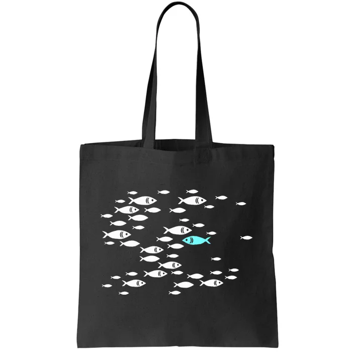 Fish swim against the current in the sea Tote Bag