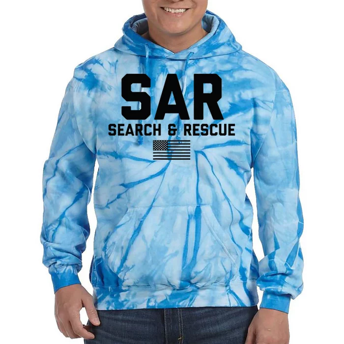 FRONT & Search And Rescue American Flag SAR Team Tie Dye Hoodie