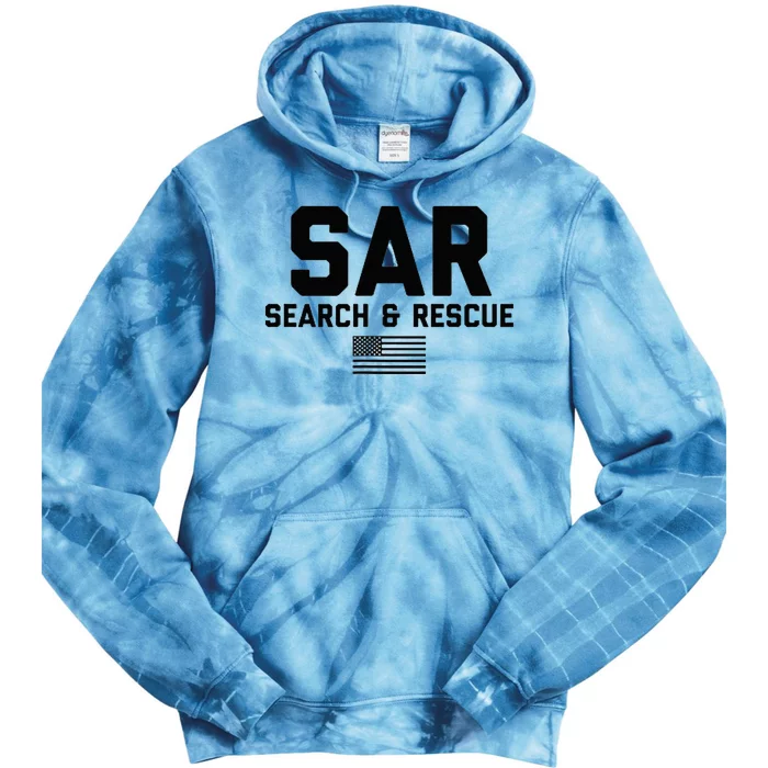 FRONT & Search And Rescue American Flag SAR Team Tie Dye Hoodie