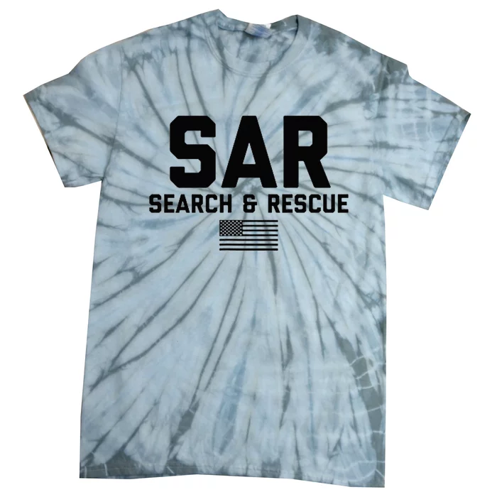 FRONT & Search And Rescue American Flag SAR Team Tie-Dye T-Shirt