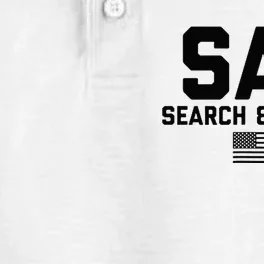 FRONT & Search And Rescue American Flag SAR Team Dry Zone Grid Performance Polo