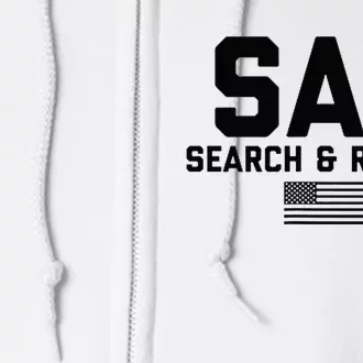 FRONT & Search And Rescue American Flag SAR Team Full Zip Hoodie