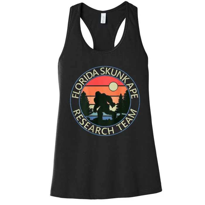 Florida Skunk Ape Research Team Camping Outdoors Back Print Women's Racerback Tank