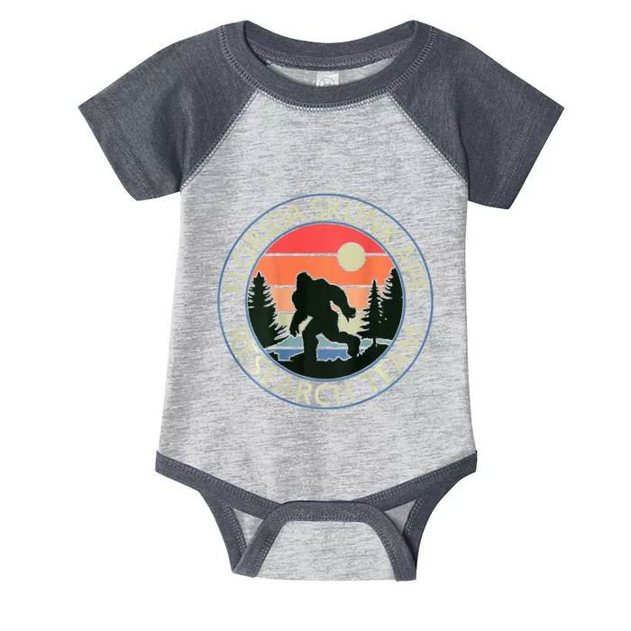 Florida Skunk Ape Research Team Camping Outdoors Back Print Infant Baby Jersey Bodysuit