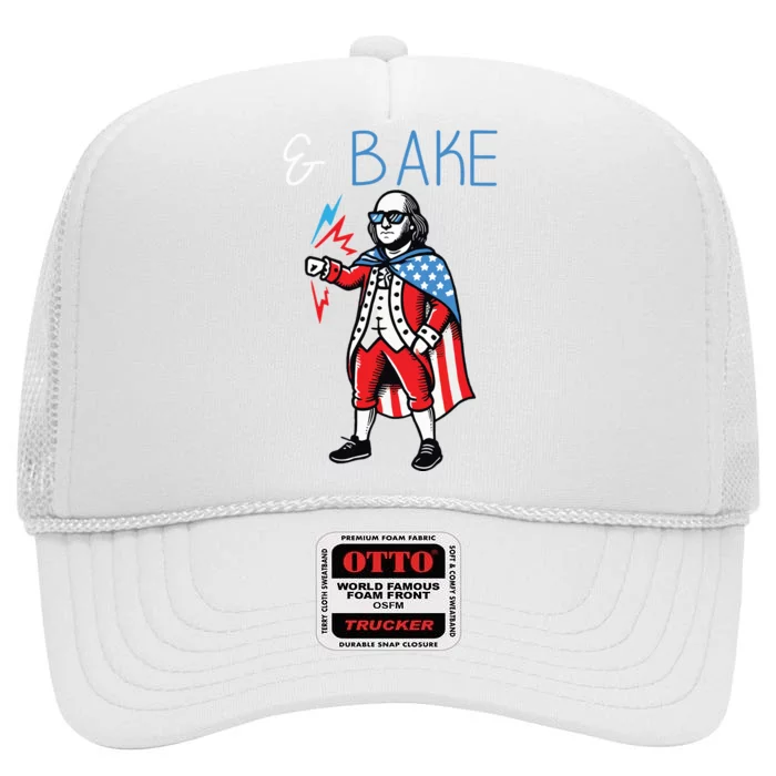 Funny Shake And Bake 4th Of July Couple Matching Bake High Crown Mesh Trucker Hat