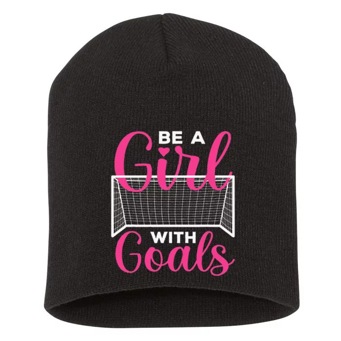 Funny Soccer Art For Girls Teens  Soccer Lovers Players Short Acrylic Beanie