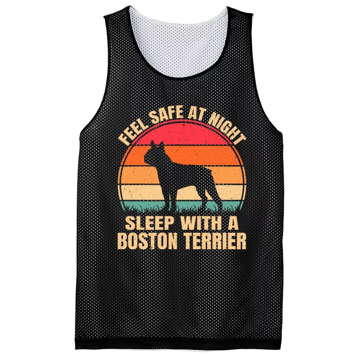 Feel Safe At Night Sleep With A Boston Terrier Mesh Reversible Basketball Jersey Tank