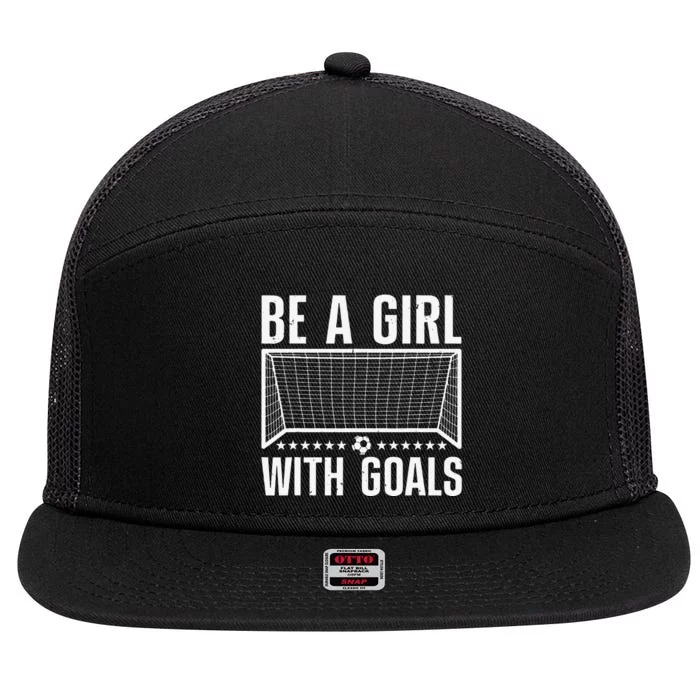 Funny Soccer Art For Girls Teens  Soccer Lovers Players 7 Panel Mesh Trucker Snapback Hat