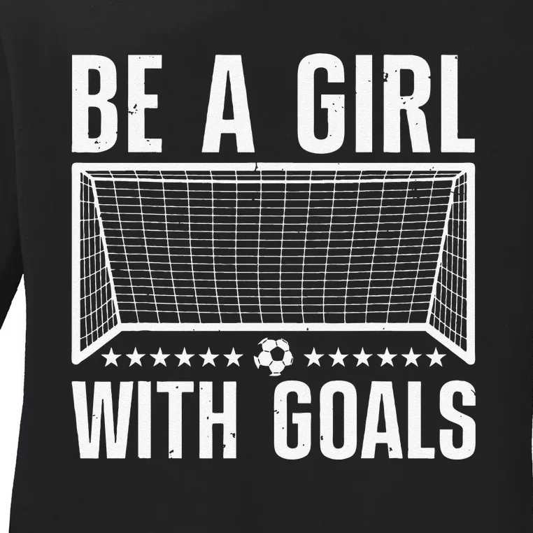 Funny Soccer Art For Girls Teens  Soccer Lovers Players Ladies Long Sleeve Shirt