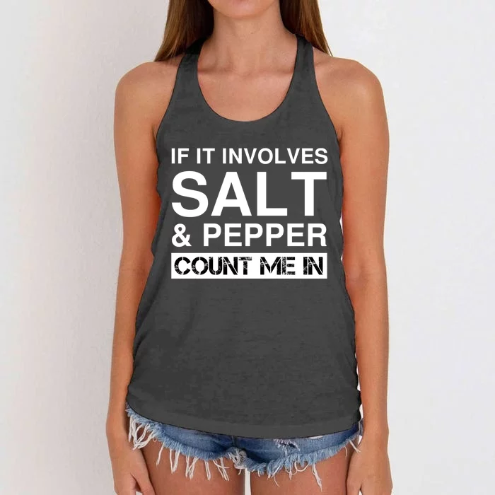 Funny Salt And Pepper Cooking Spices Red White Black Pepper Gift Women's Knotted Racerback Tank