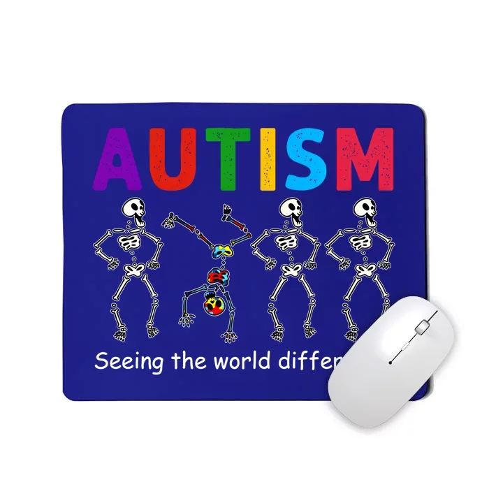 Funny Skeleton Autism Seeing The World Differently Gift Mousepad