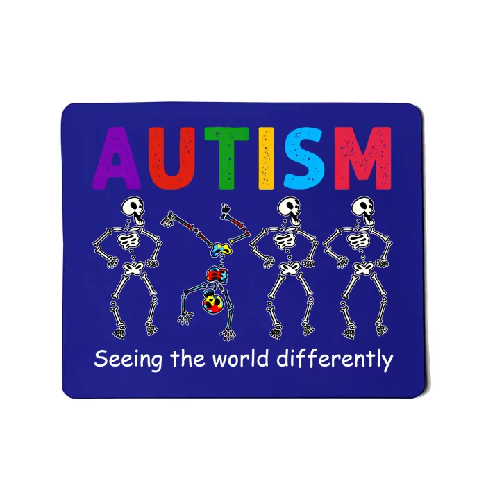 Funny Skeleton Autism Seeing The World Differently Gift Mousepad