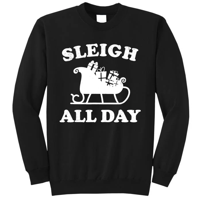 Funny Sleigh All Day Christmas In July Retro Vintage Ugly Sweatshirt