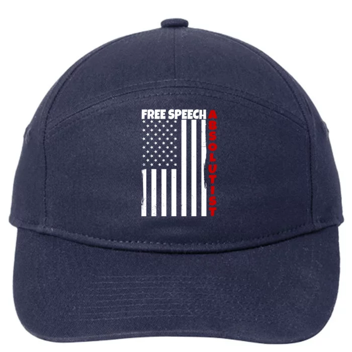 Free Speech Absolutist American Flag 7-Panel Snapback Hat