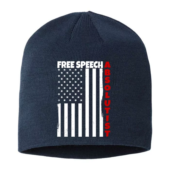 Free Speech Absolutist American Flag 8 1/2in Sustainable Knit Beanie