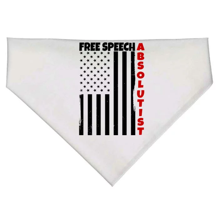 Free Speech Absolutist American Flag USA-Made Doggie Bandana