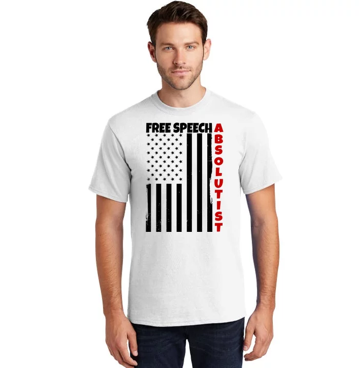 Free Speech Absolutist American Flag Tall T-Shirt