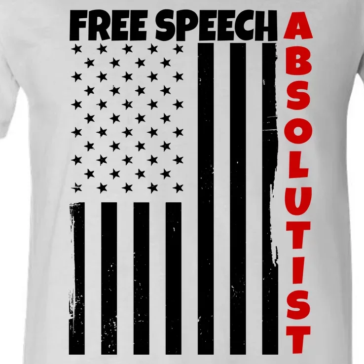 Free Speech Absolutist American Flag V-Neck T-Shirt