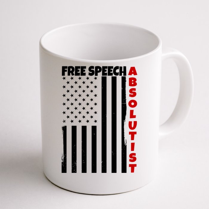 Free Speech Absolutist American Flag Front & Back Coffee Mug