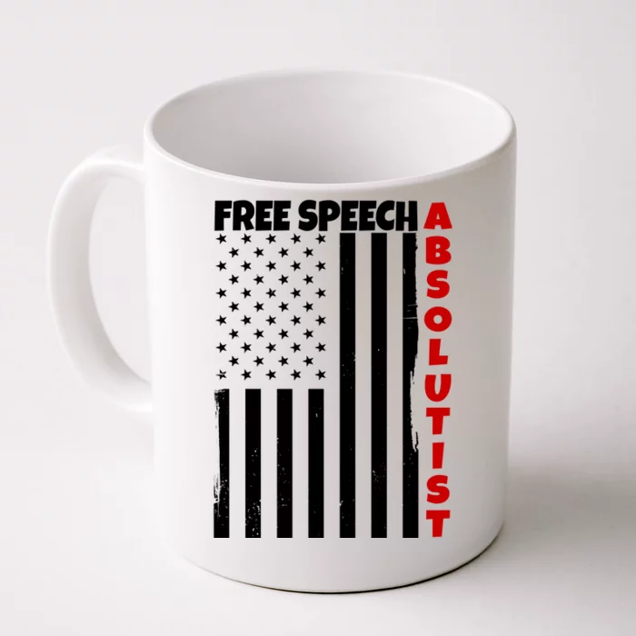 Free Speech Absolutist American Flag Front & Back Coffee Mug