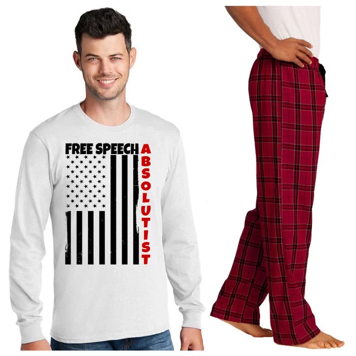 Free Speech Absolutist American Flag Long Sleeve Pajama Set