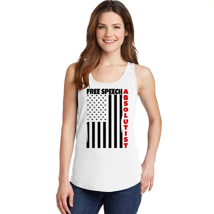 Free Speech Absolutist American Flag Ladies Essential Tank