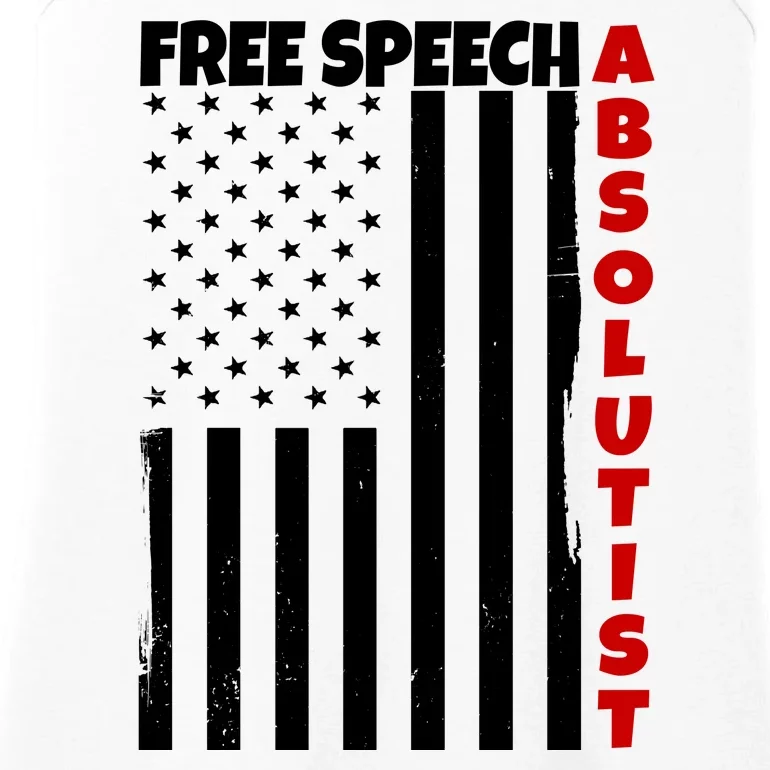 Free Speech Absolutist American Flag Ladies Essential Tank