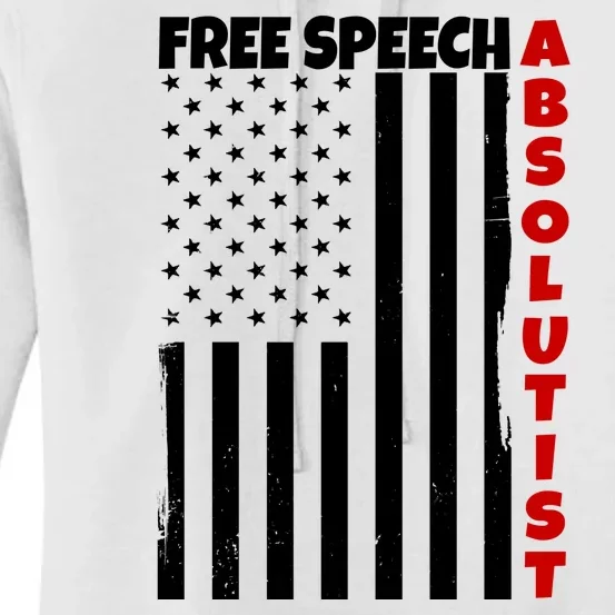 Free Speech Absolutist American Flag Women's Pullover Hoodie