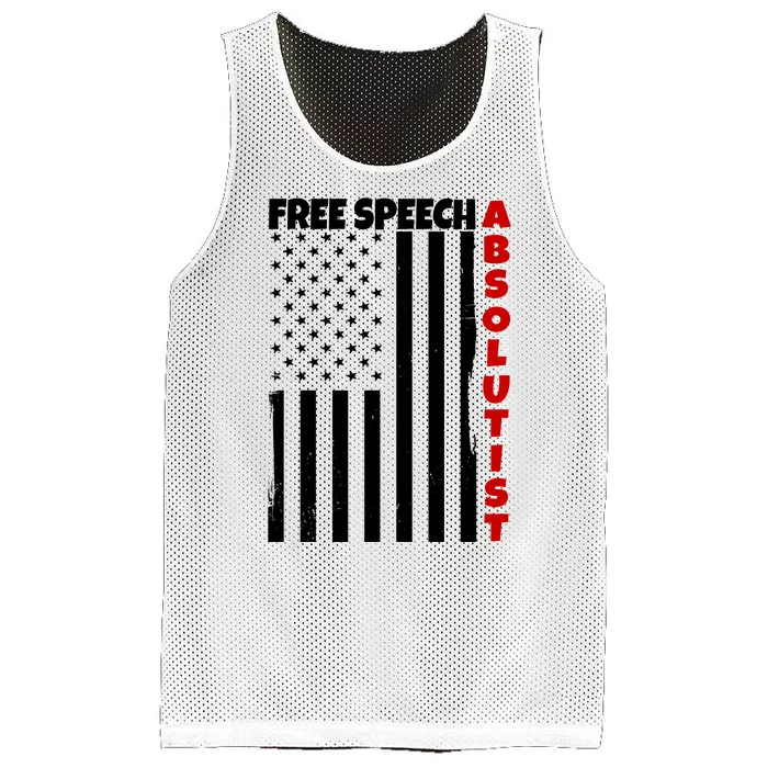 Free Speech Absolutist American Flag Mesh Reversible Basketball Jersey Tank