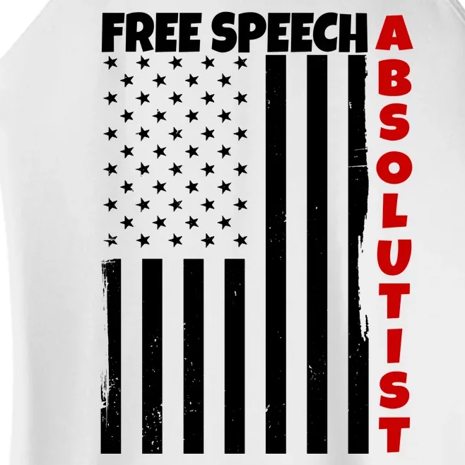 Free Speech Absolutist American Flag Women’s Perfect Tri Rocker Tank