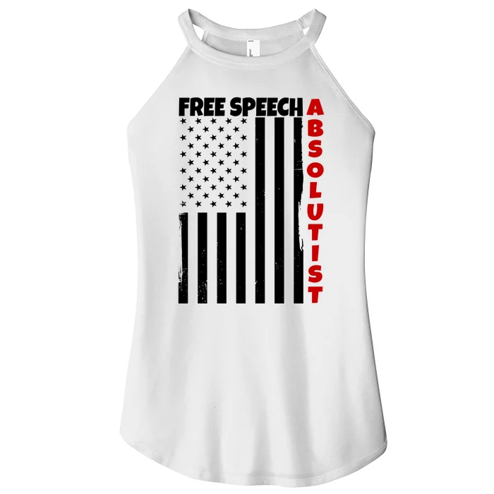 Free Speech Absolutist American Flag Women’s Perfect Tri Rocker Tank