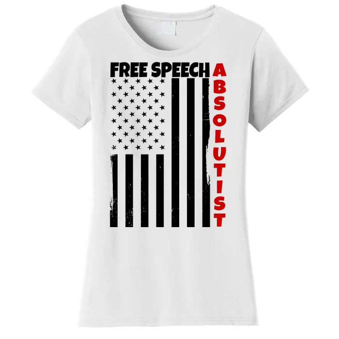 Free Speech Absolutist American Flag Women's T-Shirt