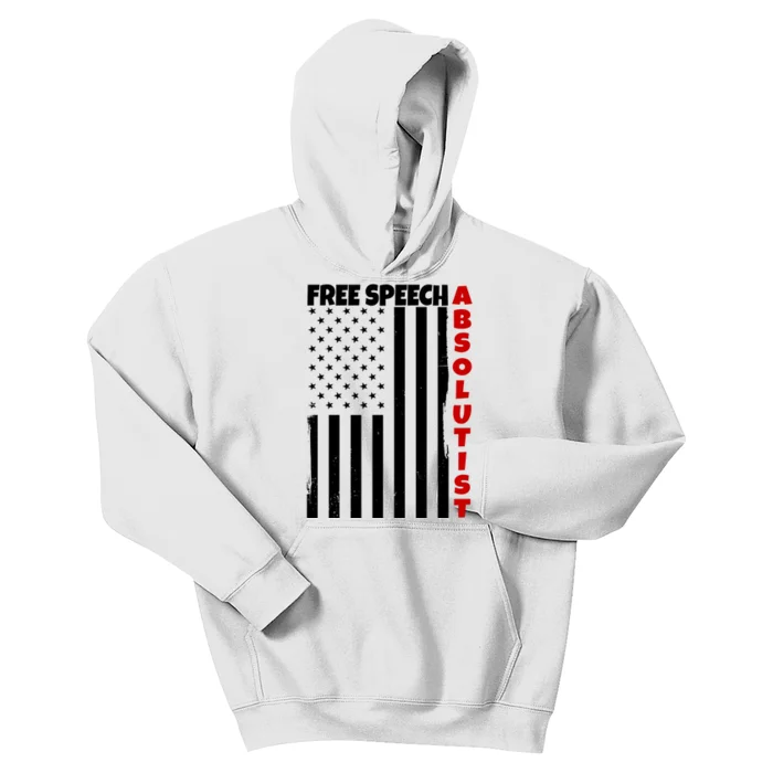 Free Speech Absolutist American Flag Kids Hoodie