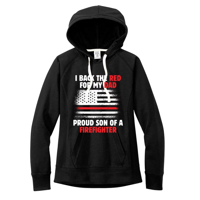 Firefighter Son American Professional Rescuer Fire Retro Gift Women's Fleece Hoodie