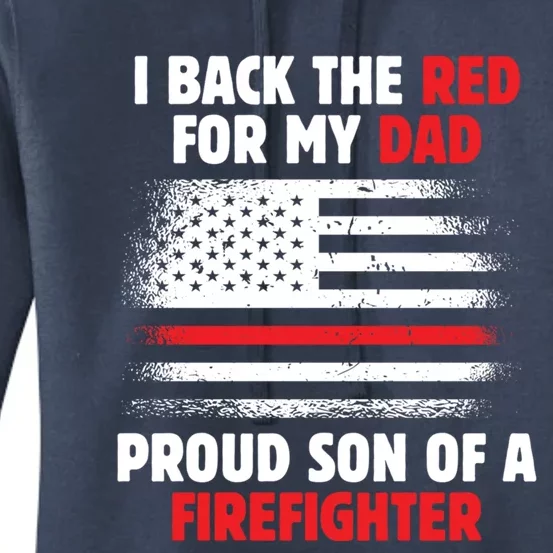 Firefighter Son American Professional Rescuer Fire Retro Gift Women's Pullover Hoodie