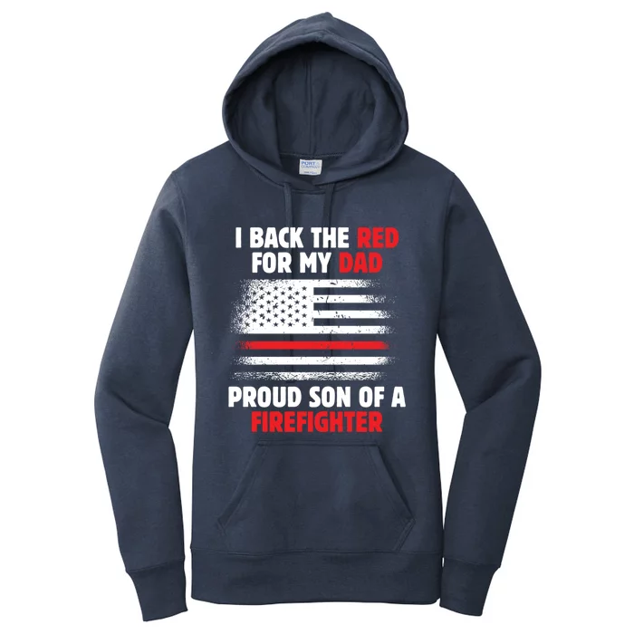 Firefighter Son American Professional Rescuer Fire Retro Gift Women's Pullover Hoodie