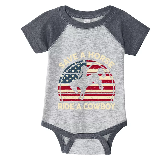 Funny Save A Horse Ride Cowboy Western Rodeo Costume Infant Baby Jersey Bodysuit