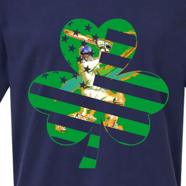 Funny Shamrock Baseball Players Catchers St Patrick's Day Gift Sueded Cloud Jersey T-Shirt