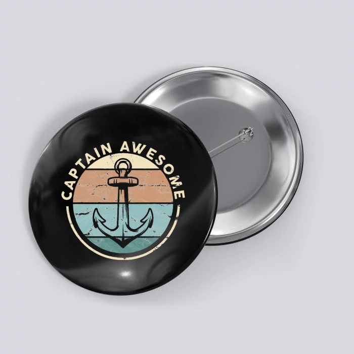 Funny Sailing Boating Sailor Boat Captain Awesome Button