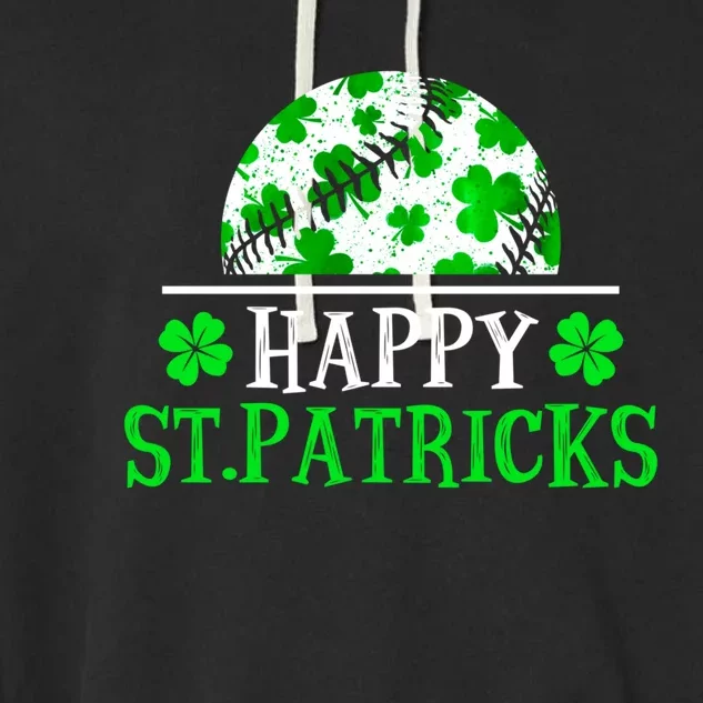 Funny Shamrock Baseball St Patricks Day Gift Garment-Dyed Fleece Hoodie