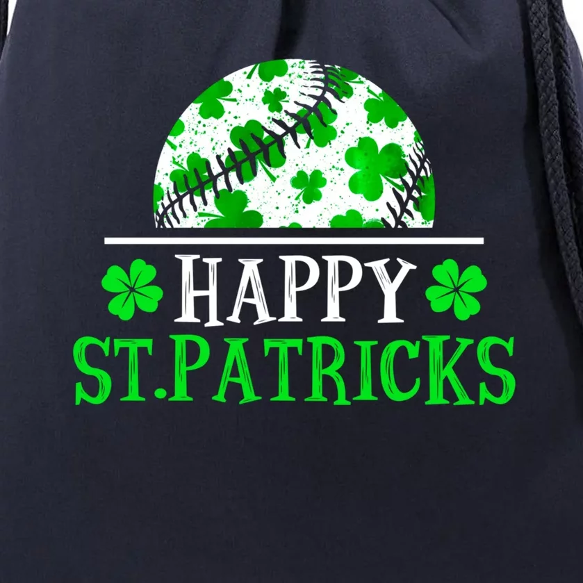 Funny Shamrock Baseball St Patricks Day Gift Drawstring Bag