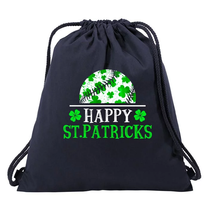 Funny Shamrock Baseball St Patricks Day Gift Drawstring Bag